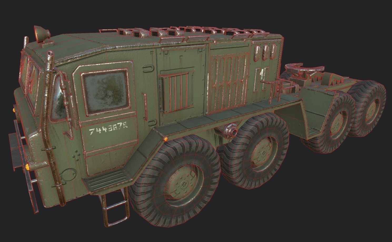 Russian Military Vehicles 29 Prefabs I Optimized I LP I PBR Low-poly 3D model_38
