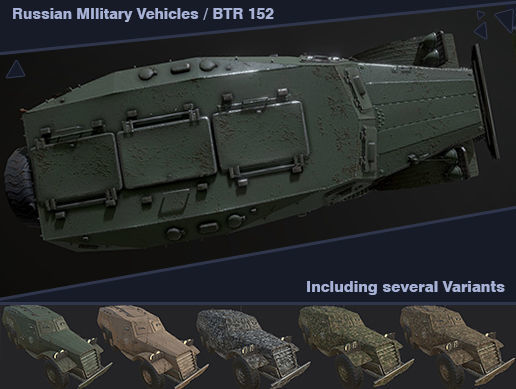 Russian Military Vehicles 29 Prefabs I Optimized I LP I PBR Low-poly 3D model_16