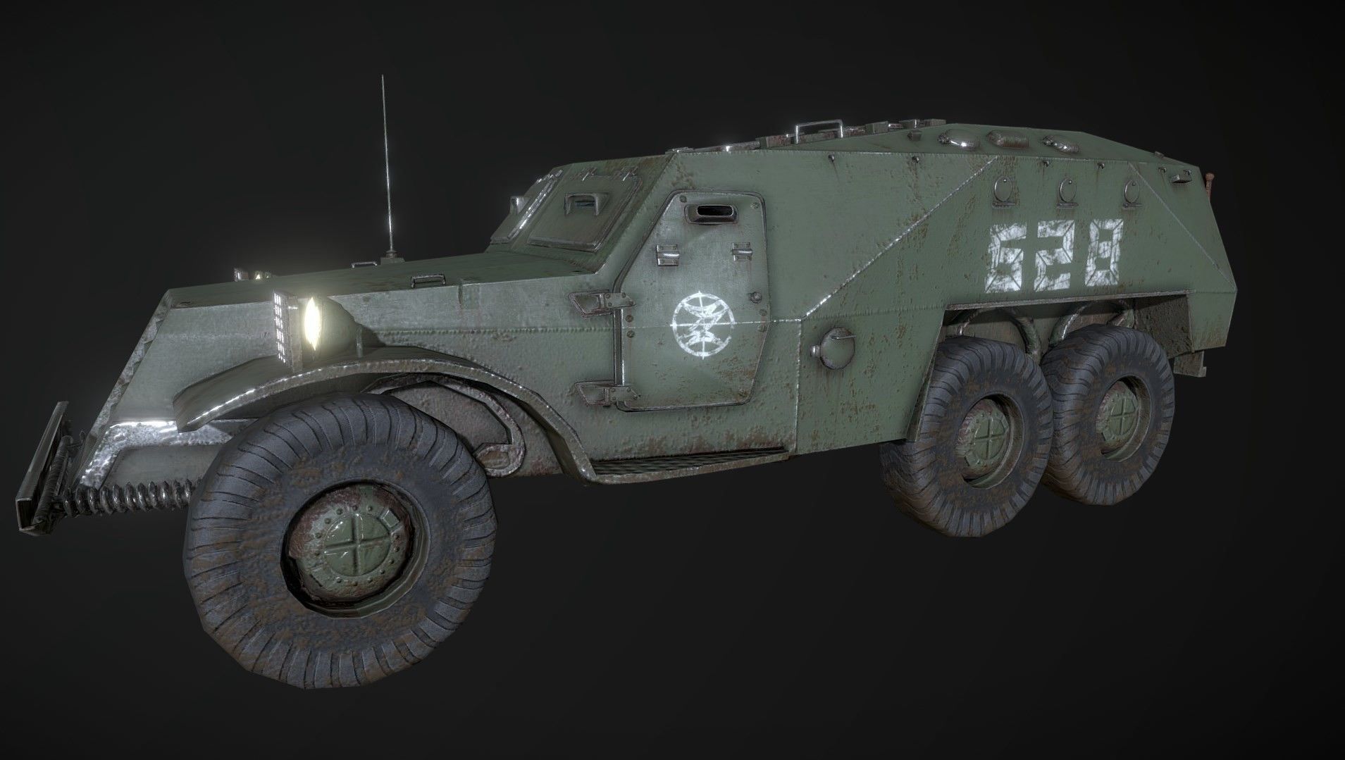 Russian Military Vehicles 29 Prefabs I Optimized I LP I PBR Low-poly 3D model_23