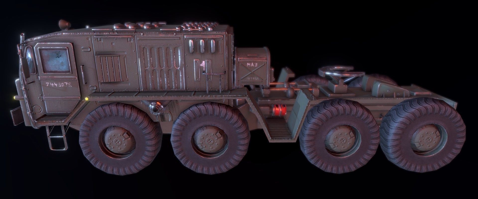 Russian Military Vehicles 29 Prefabs I Optimized I LP I PBR Low-poly 3D model_32