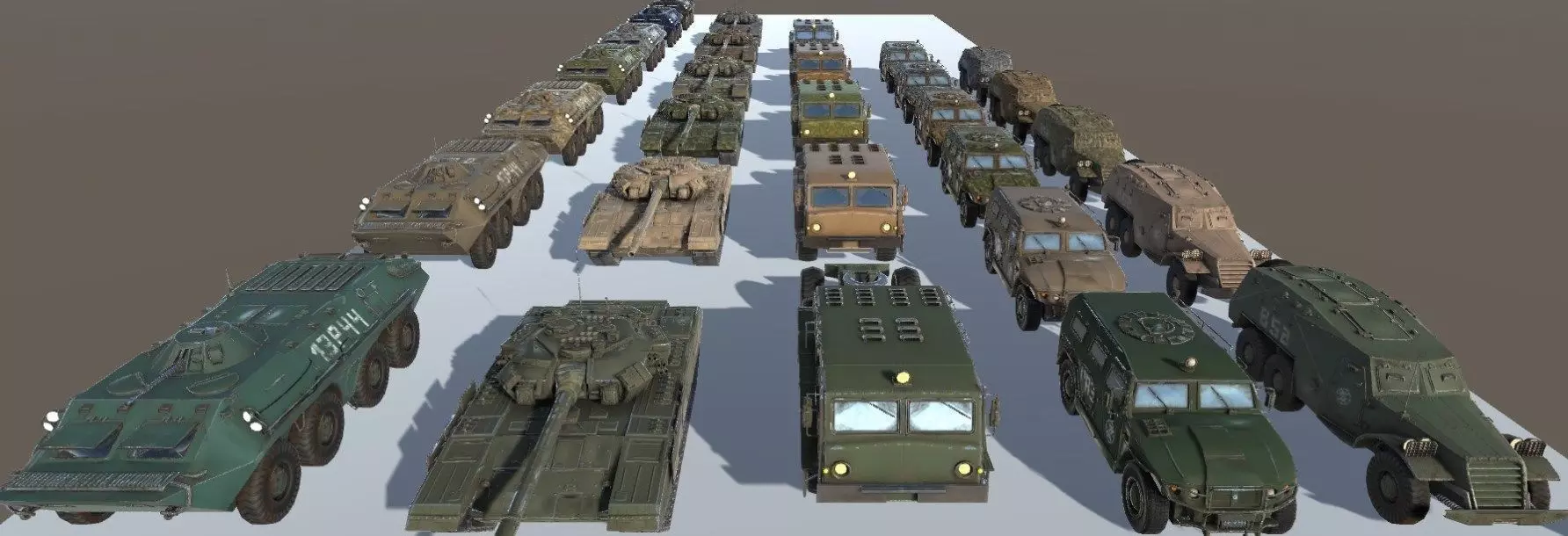 Russian Military Vehicles 29 Prefabs I Optimized I LP I PBR Low-poly 3D model_0