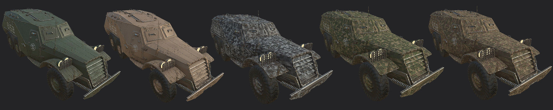 Russian Military Vehicles 29 Prefabs I Optimized I LP I PBR Low-poly 3D model_18