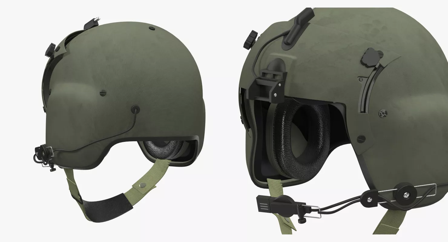US Military Helicopter Pilot Helmet 3D model