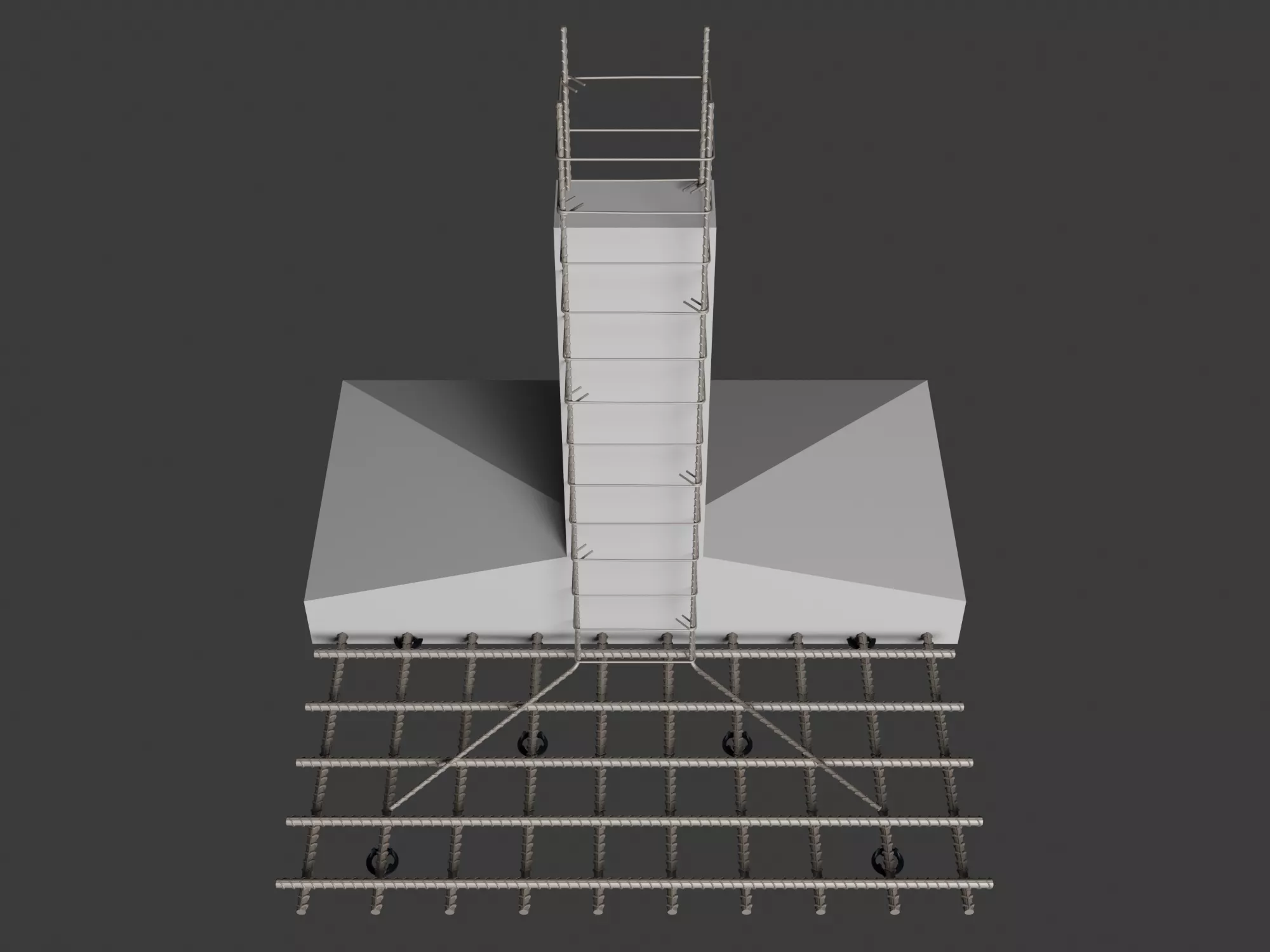 Reinforced Concrete Isolated Footing with Column 3D model