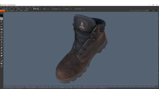 Boot 3D model Low-poly 3D model