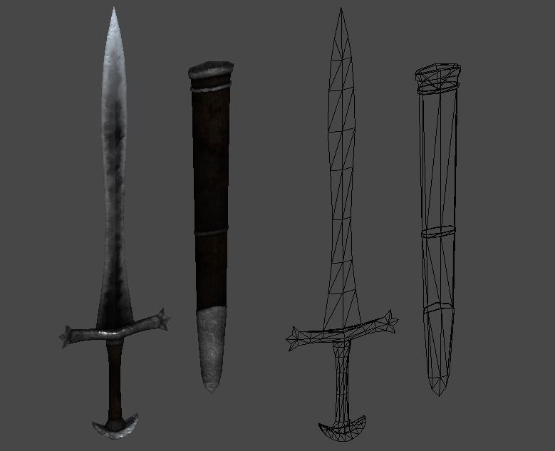 Long sword2 Low-poly 3D model_9