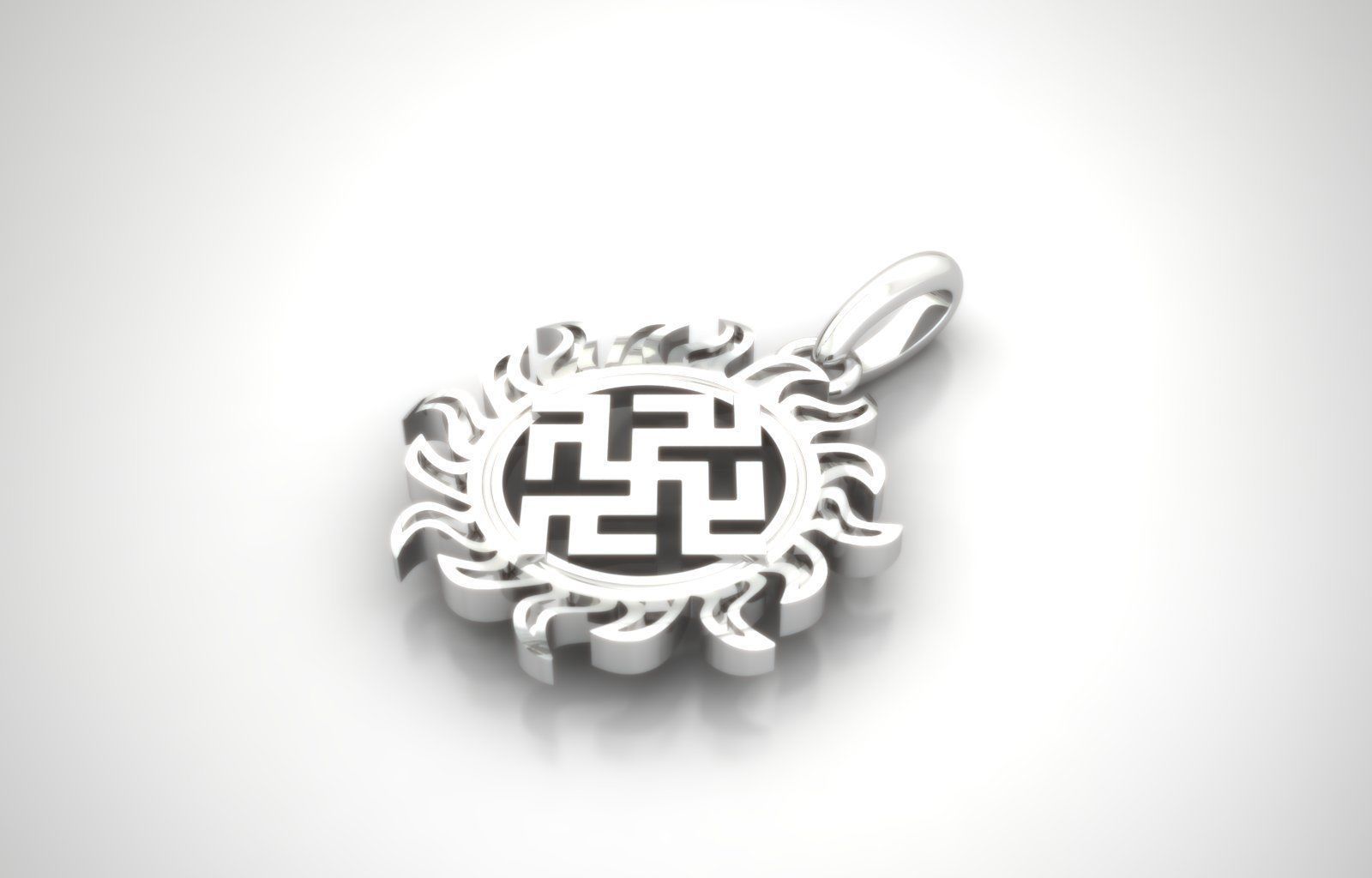 Tsevetok paporotnika Odolen trava pendant 25mm 3D print model_4