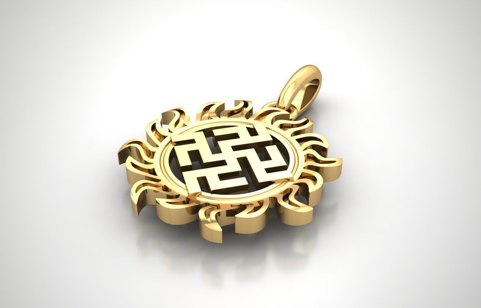 Tsevetok paporotnika Odolen trava pendant 25mm 3D print model_1