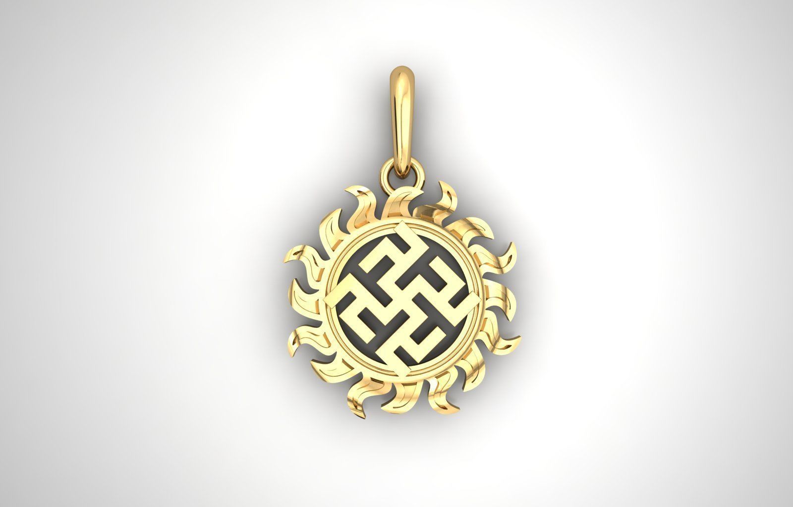 Tsevetok paporotnika Odolen trava pendant 25mm 3D print model_0