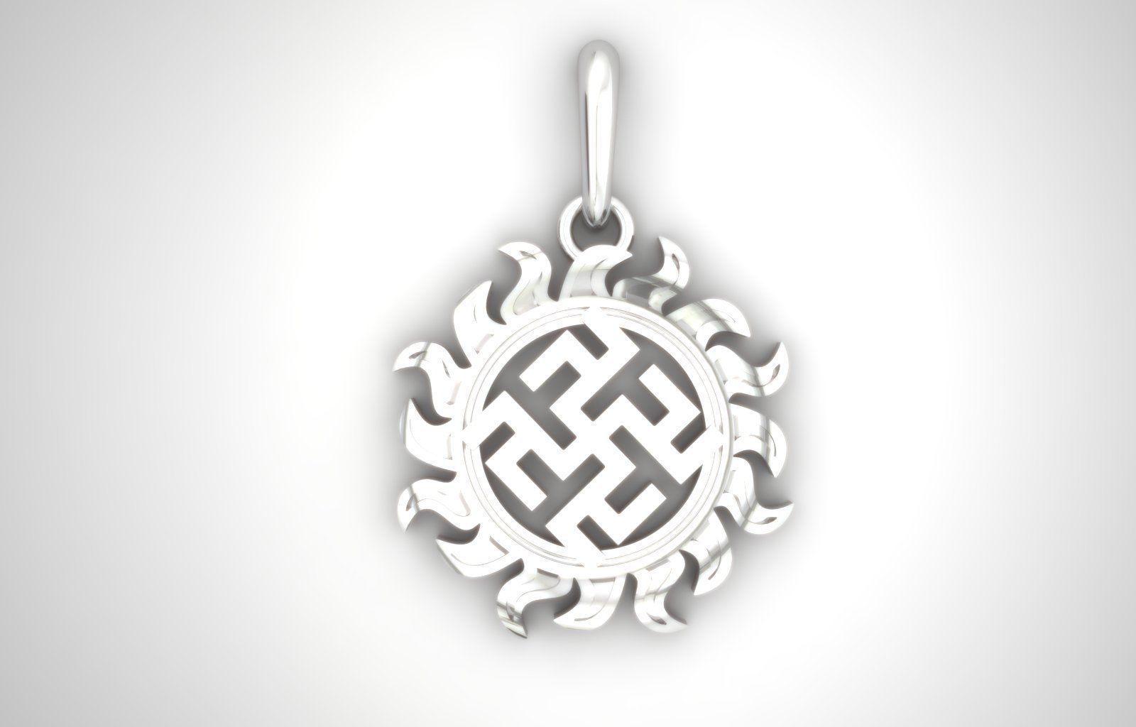 Tsevetok paporotnika Odolen trava pendant 25mm 3D print model_3