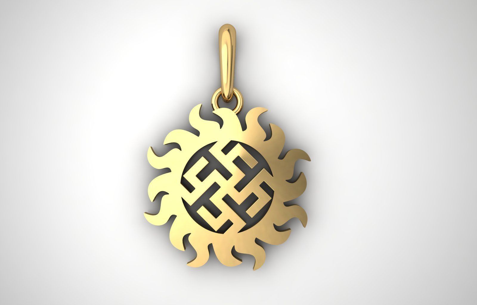 Tsevetok paporotnika Odolen trava pendant 25mm 3D print model_2