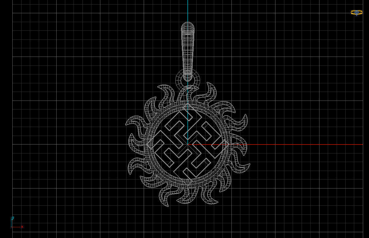 Tsevetok paporotnika Odolen trava pendant 25mm 3D print model_5