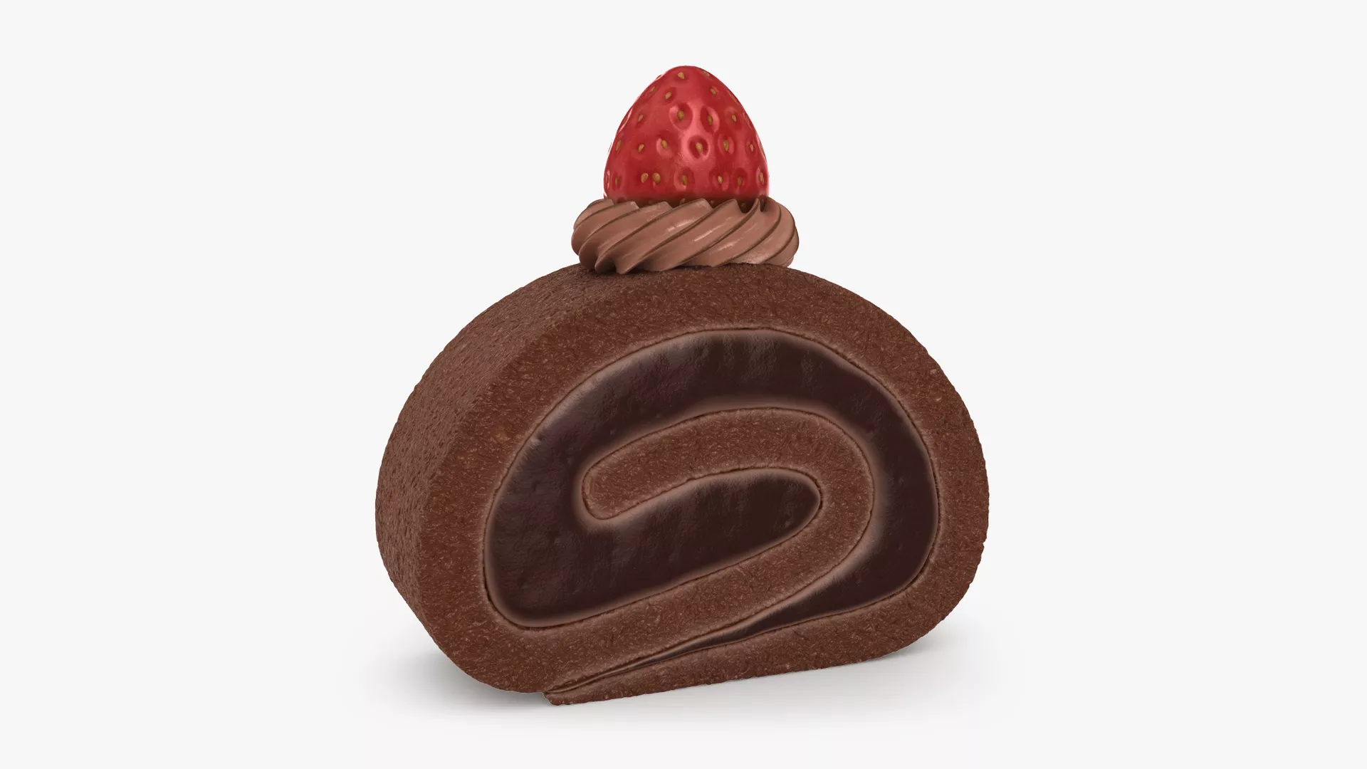 Chocolate Roll Cake Low-poly 3D model