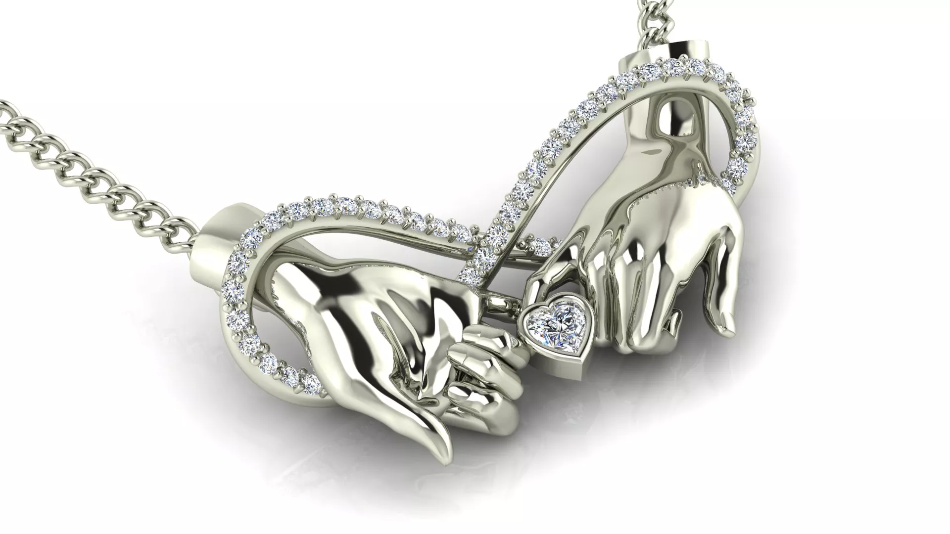 Hand and hand Pendant 3D print model