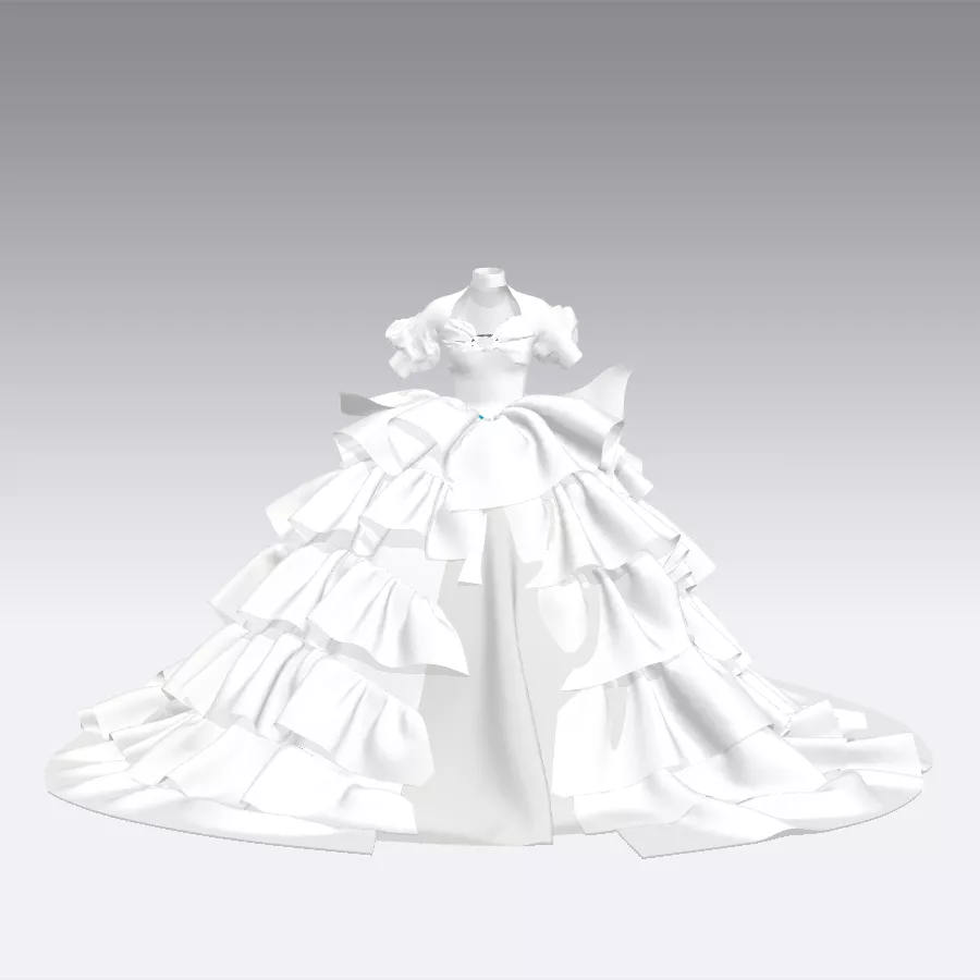 3D model Dress ball gown VR / AR / low-poly | CGTrader