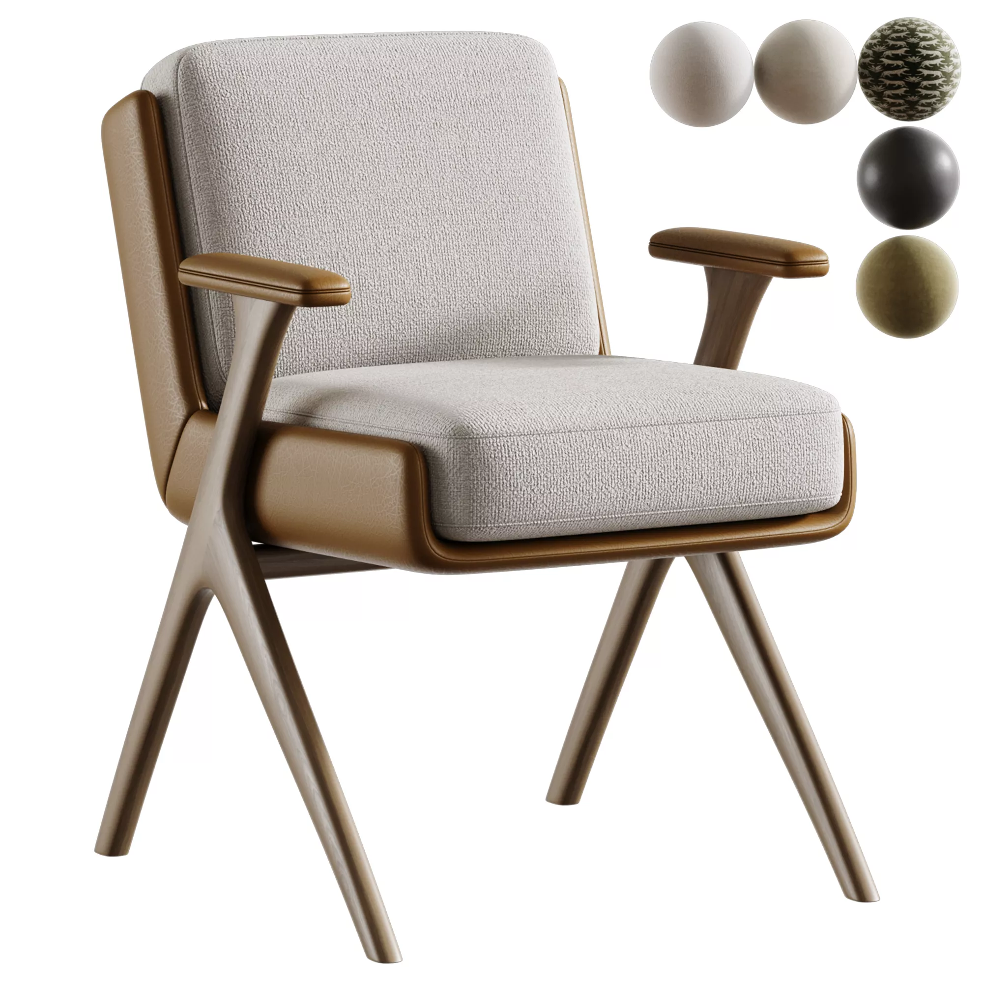 DINING little armchair 67 cm Low-poly 3D model