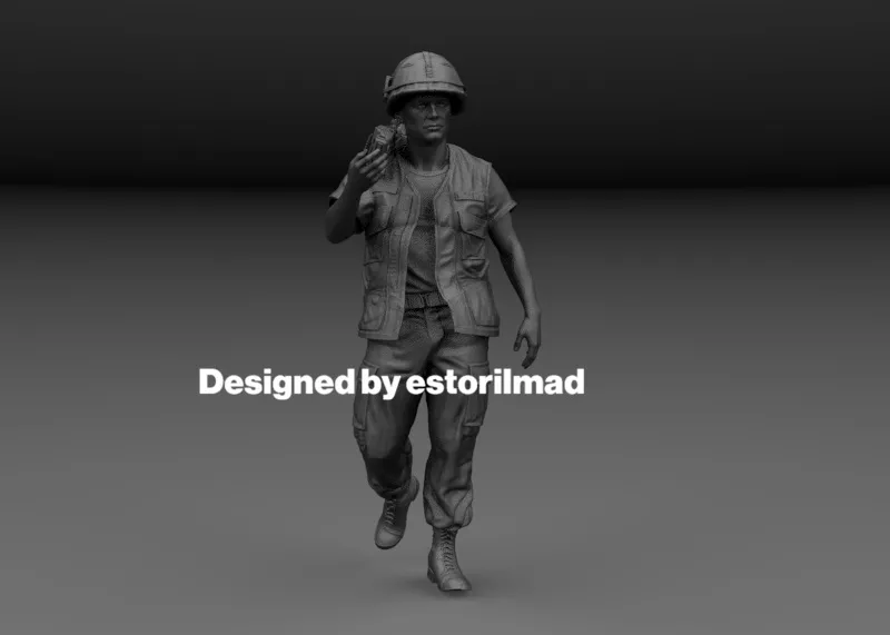 US VIETNAM SOLDIER ON PATROL V1 3D print model