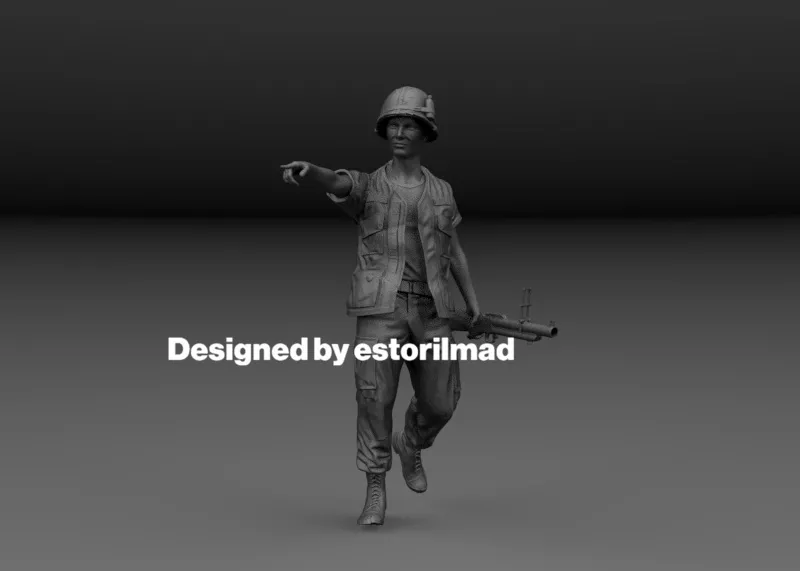 US VIETNAM SOLDIER ON PATROL V2 3D print model