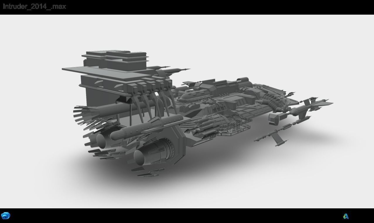 Alien spaceship Low-poly 3D model_1