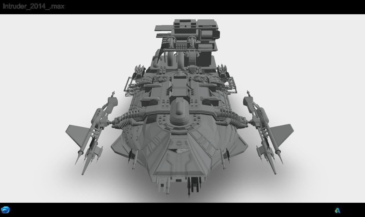 Alien spaceship Low-poly 3D model_3