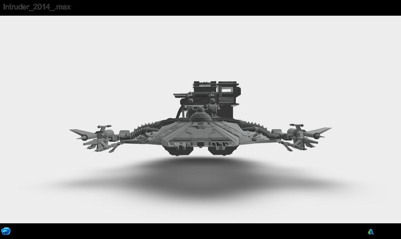 Alien spaceship Low-poly 3D model_8