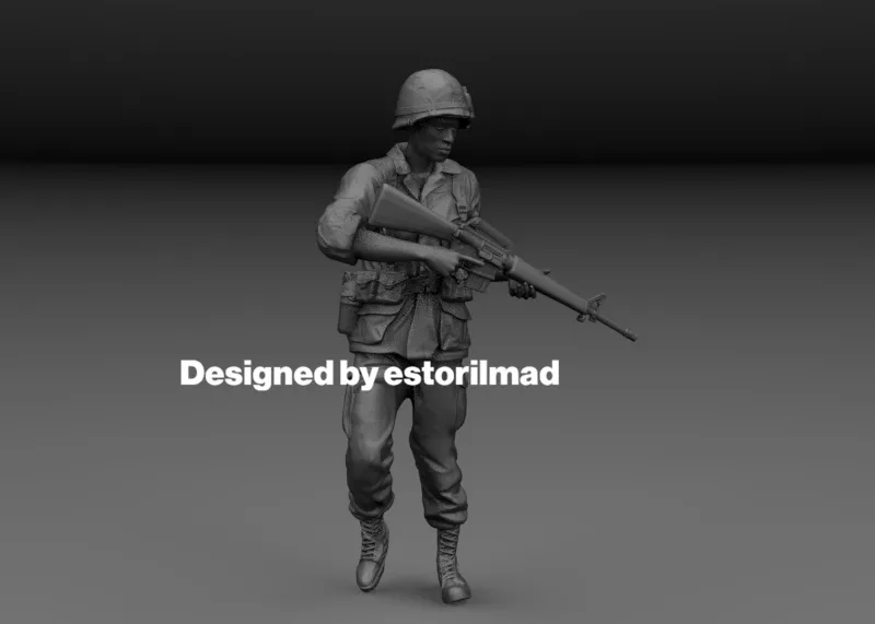 US VIETNAM SOLDIER ON PATROL V3 3D print model