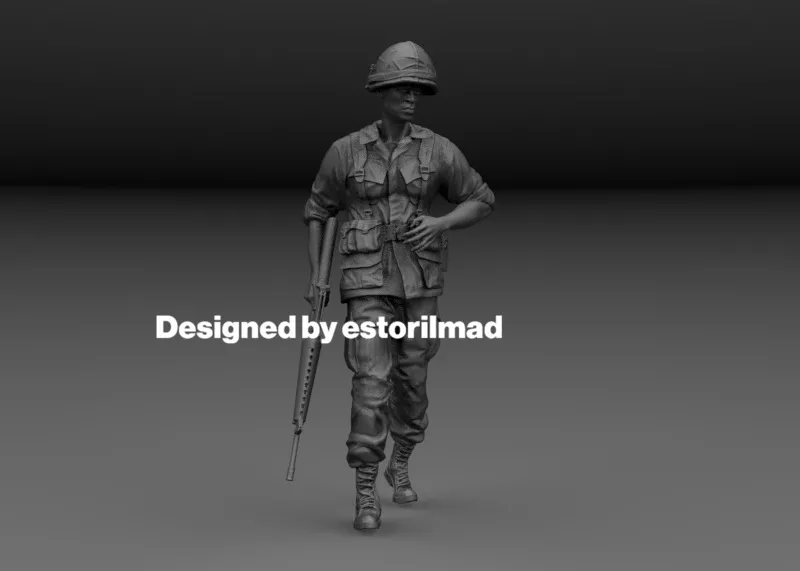 US VIETNAM SOLDIER ON PATROL V4 3D print model