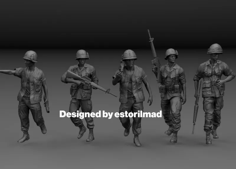 5 US VIETNAM SOLDIER ON PATROL 3D print model
