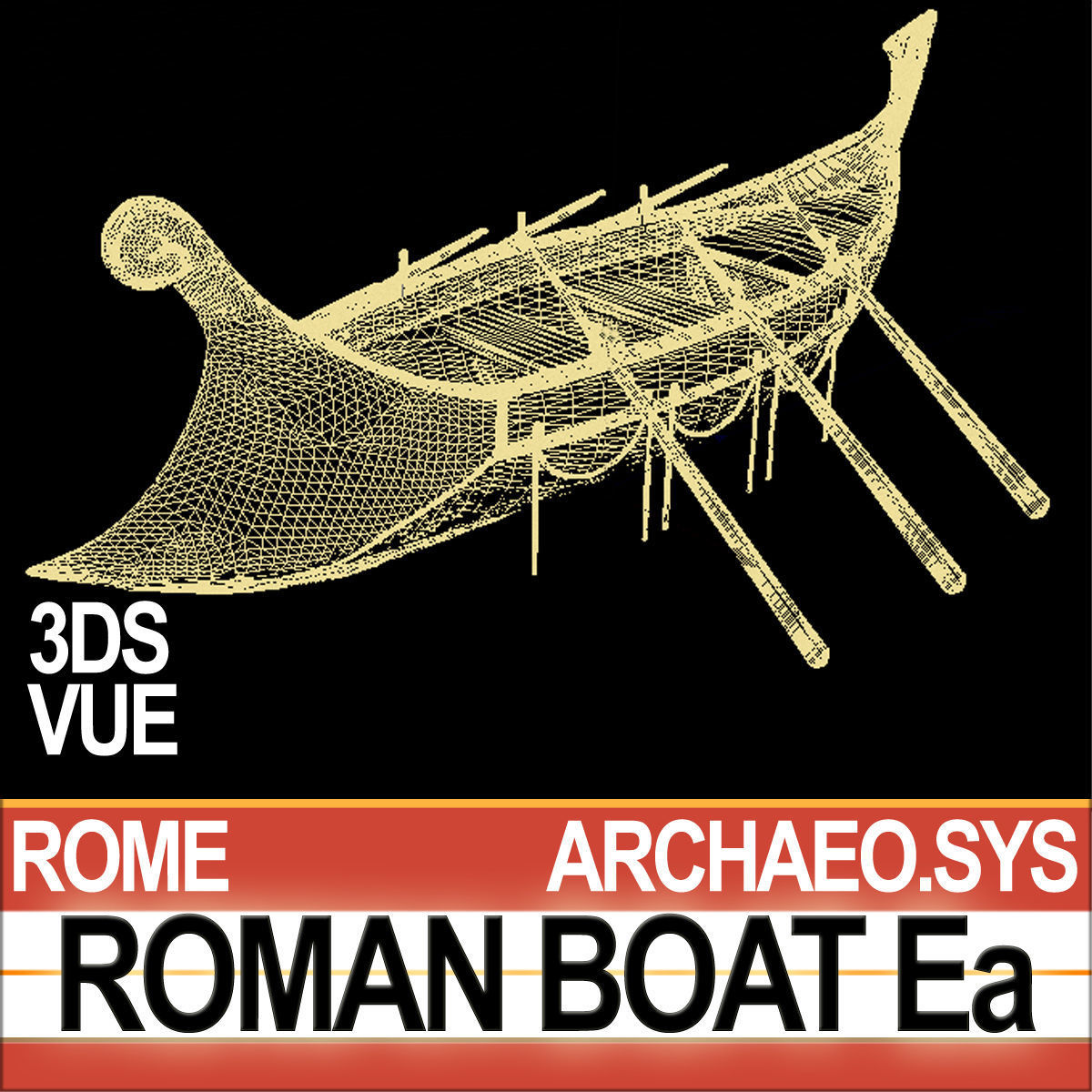 Ancient Roman Boat Ea 3D model_5