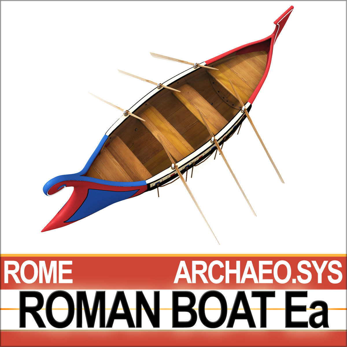 Ancient Roman Boat Ea 3D model_3