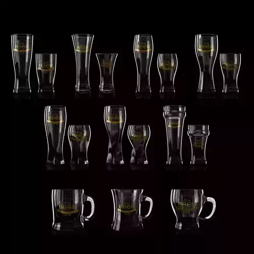 17 Modern Design Beer Glasses Set and Studio Set-up