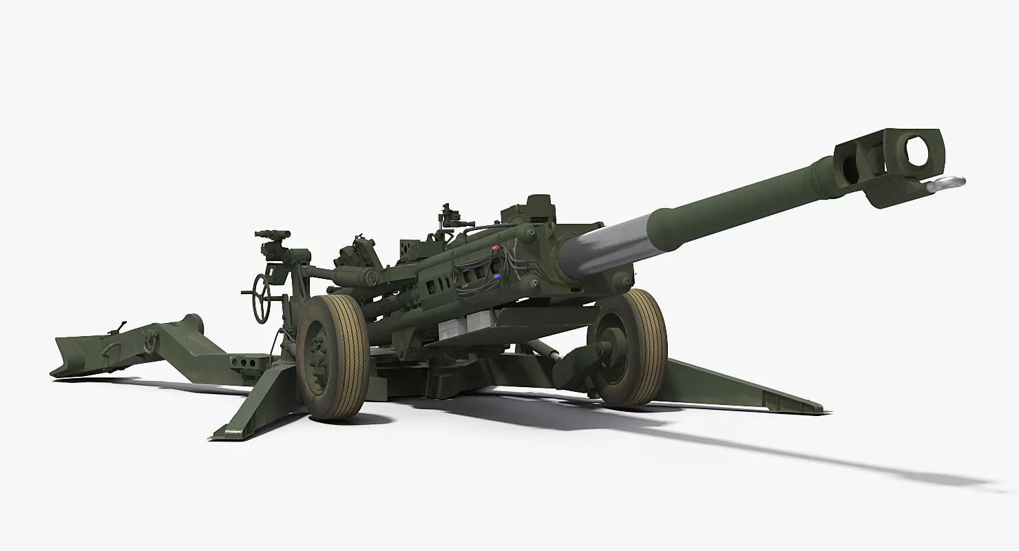 M777 Howitzer 155mm Battle Position 3D model