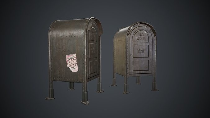 Post Box PBR Game Ready Low-poly 3D model