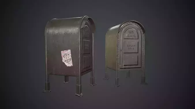 Post Box PBR Game Ready Low-poly 3D model