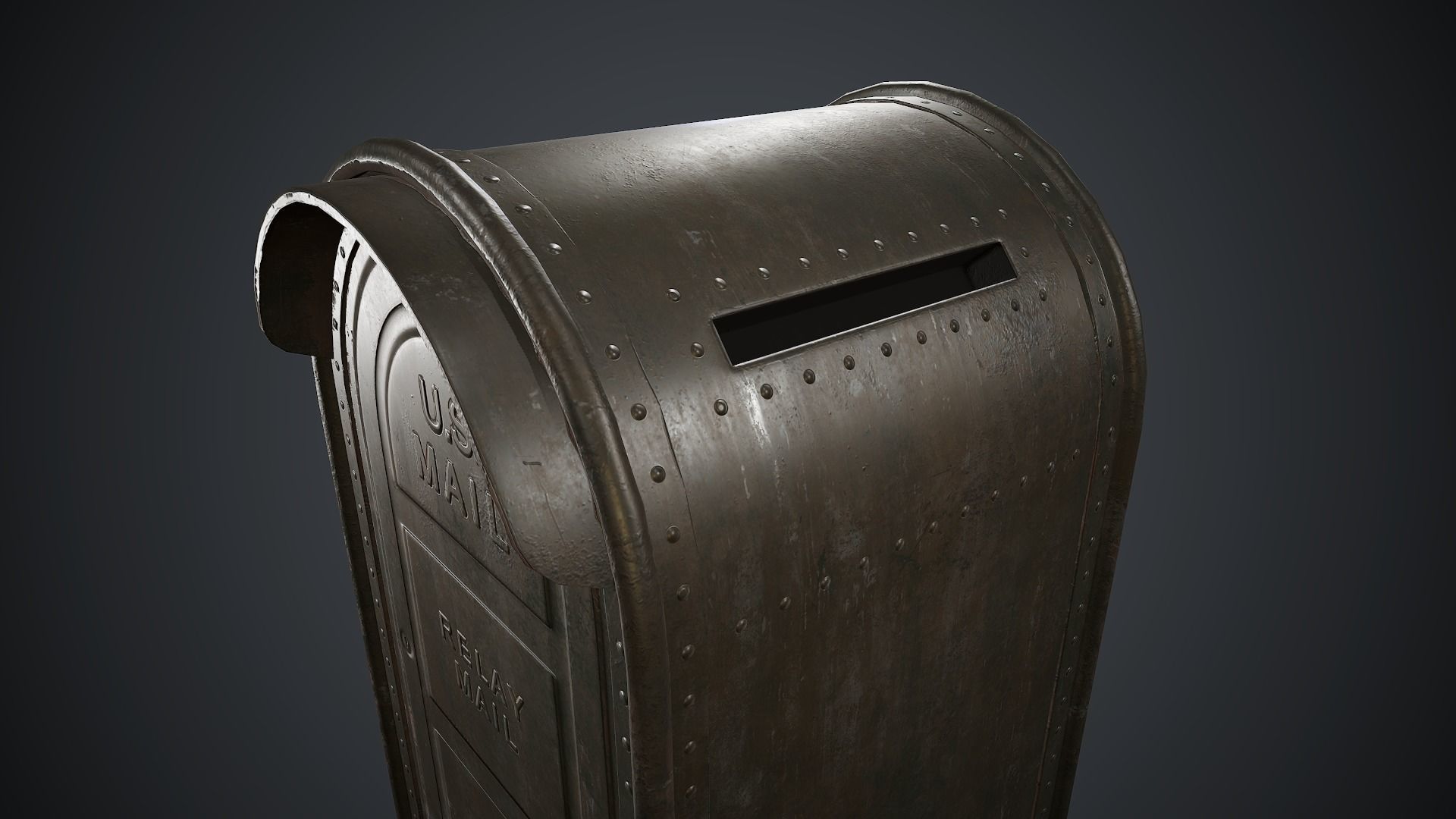 Post Box PBR Game Ready Low-poly 3D model_9