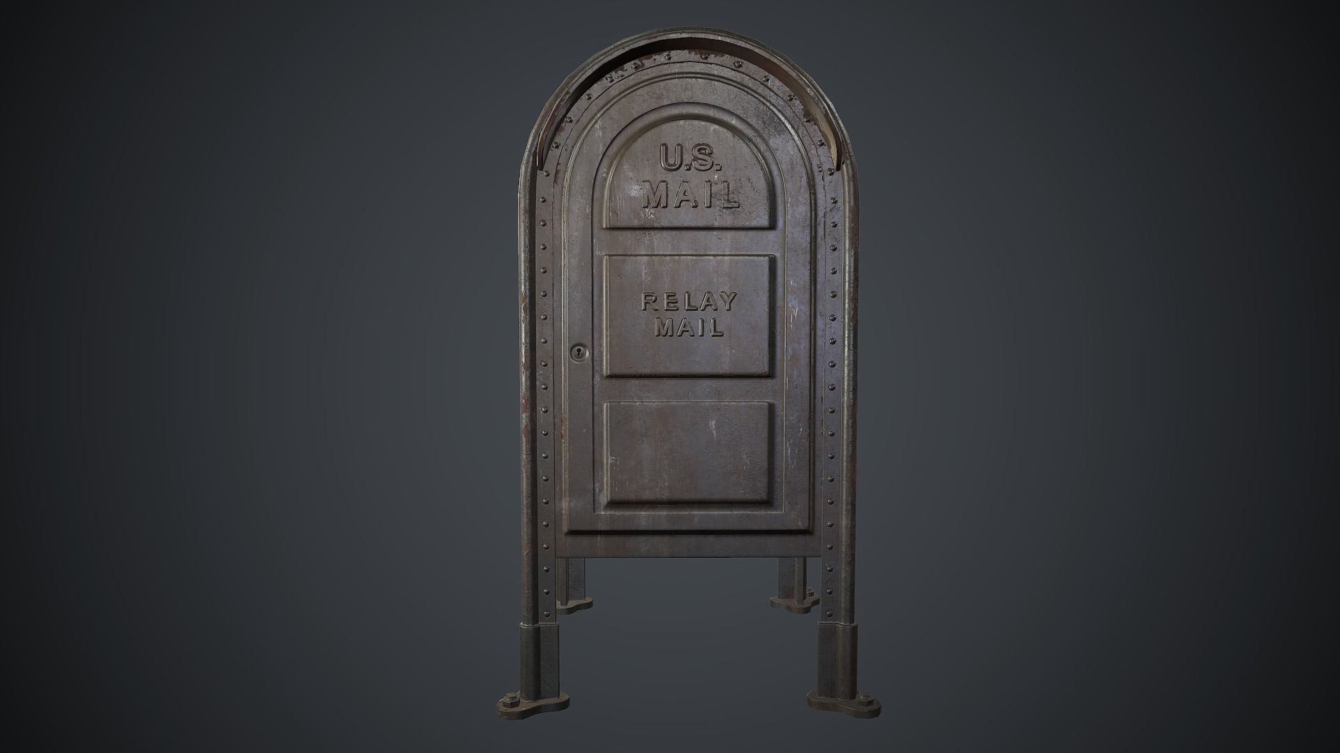 Post Box PBR Game Ready Low-poly 3D model_4