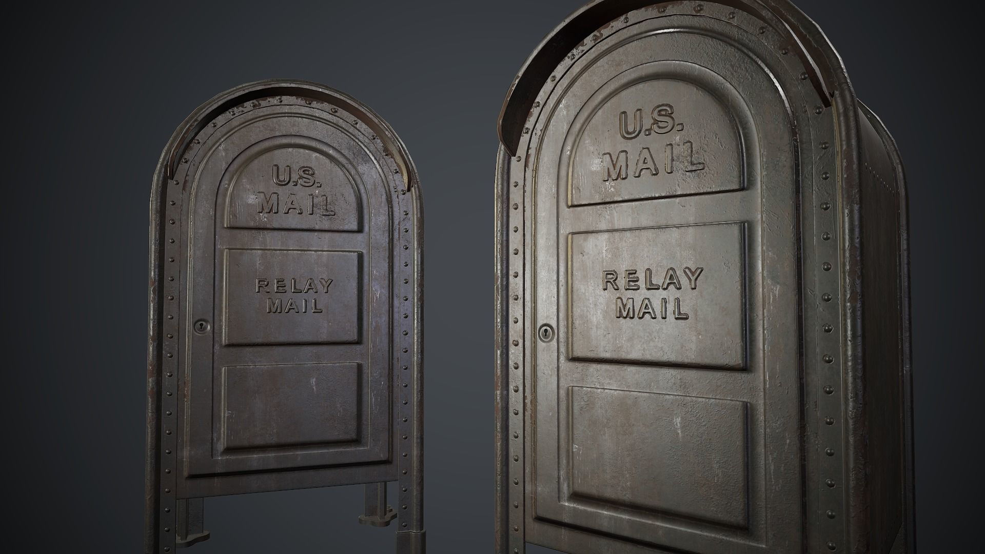 Post Box PBR Game Ready Low-poly 3D model_2