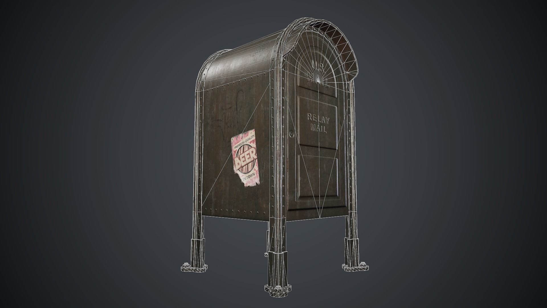 Post Box PBR Game Ready Low-poly 3D model_17