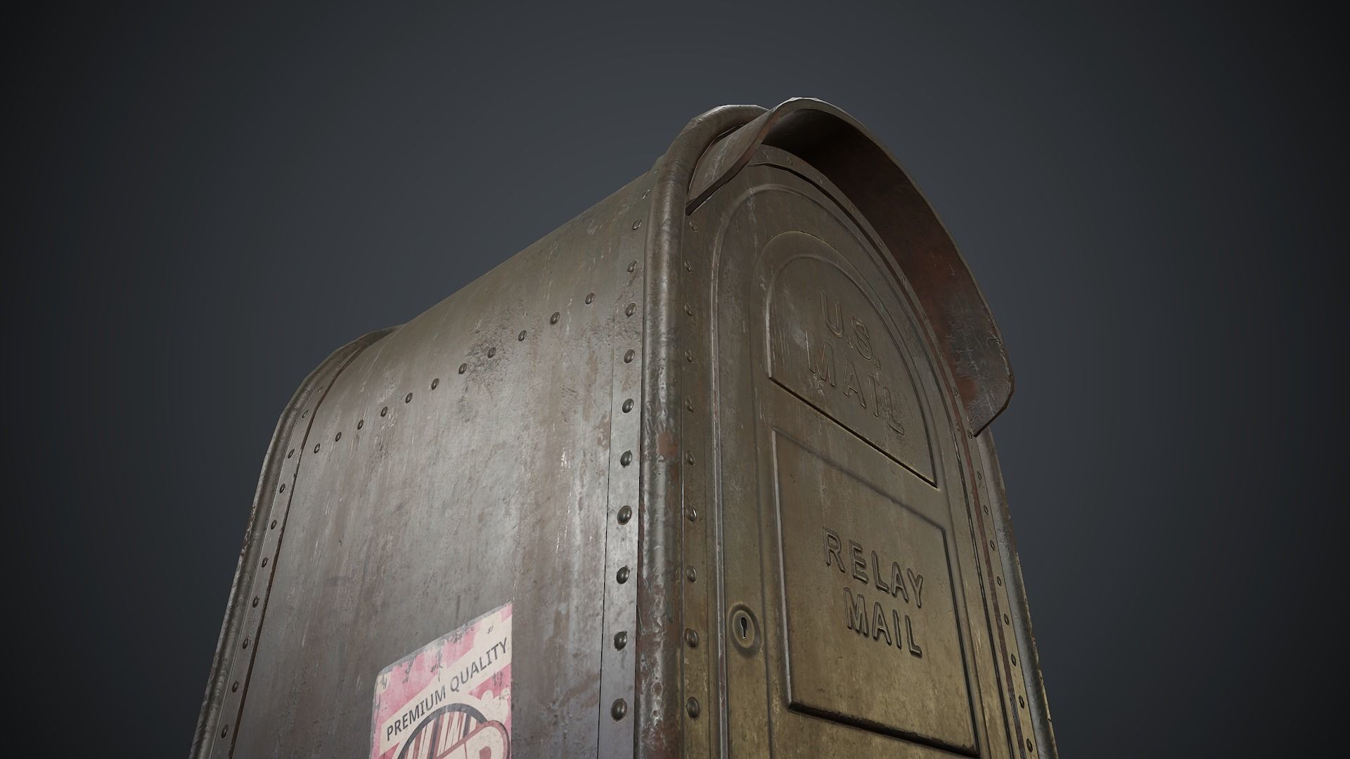 Post Box PBR Game Ready Low-poly 3D model_7