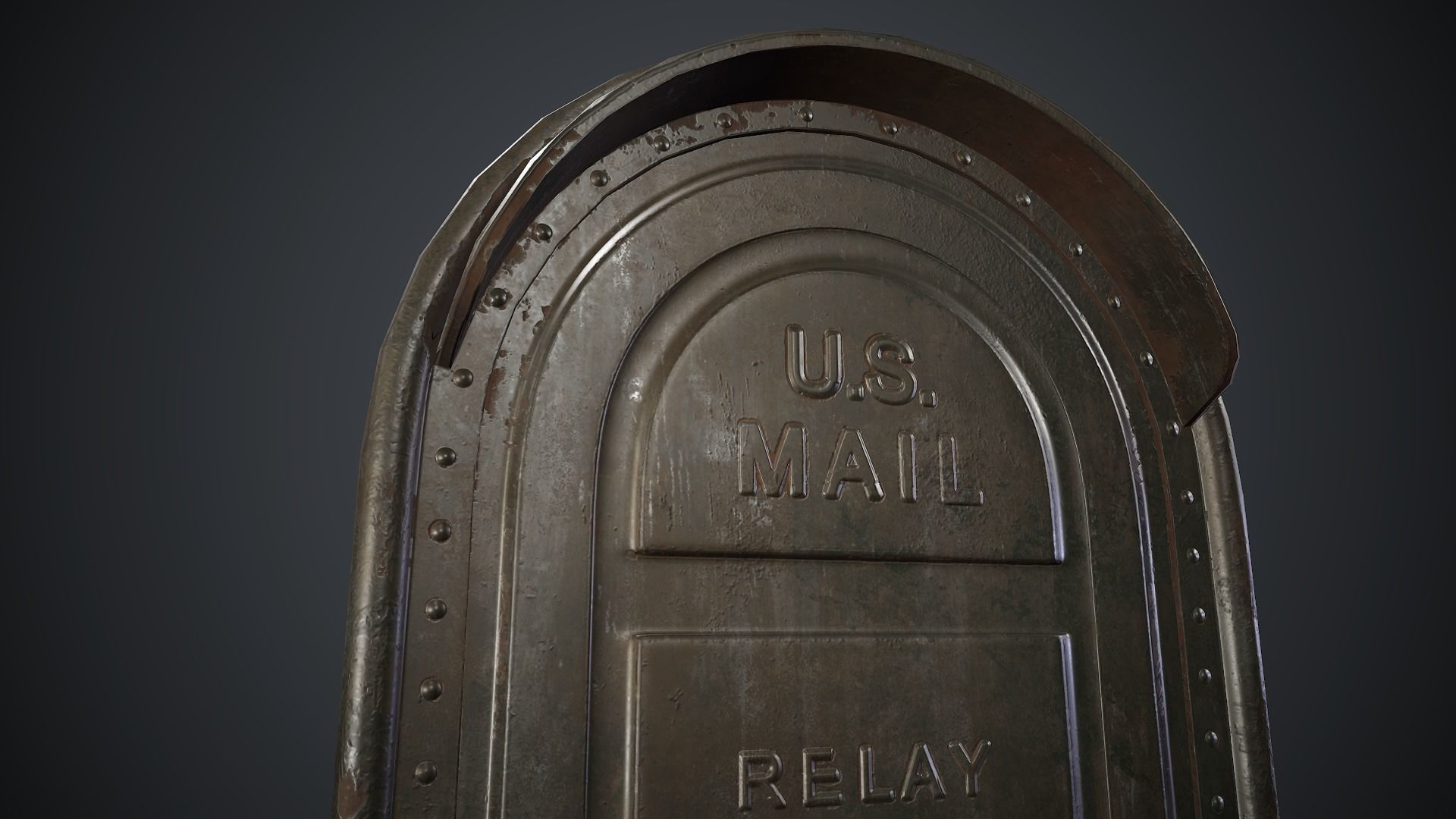 Post Box PBR Game Ready Low-poly 3D model_15