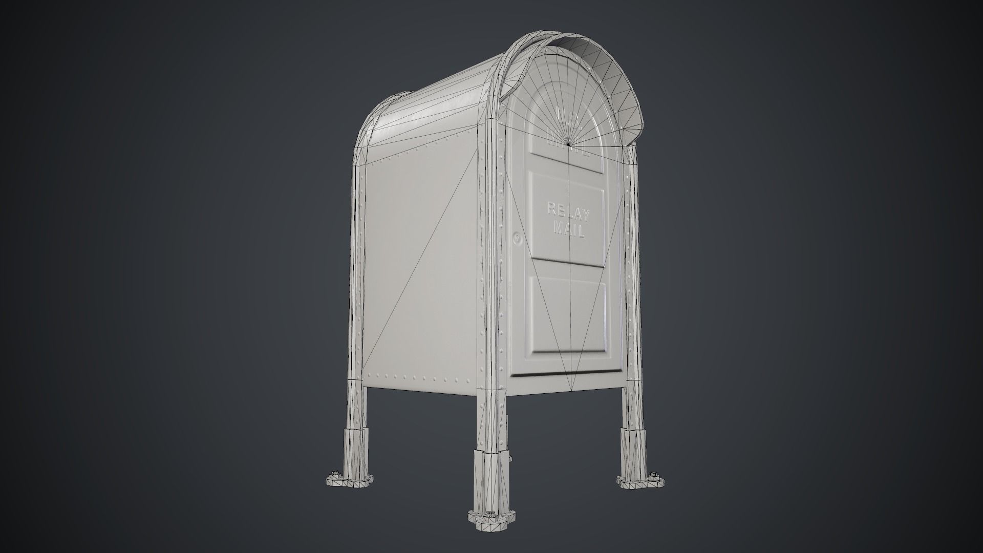Post Box PBR Game Ready Low-poly 3D model_18