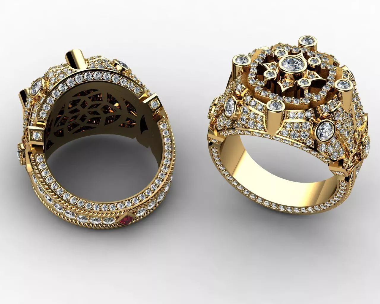 Diamond Rings for Men 3D print model