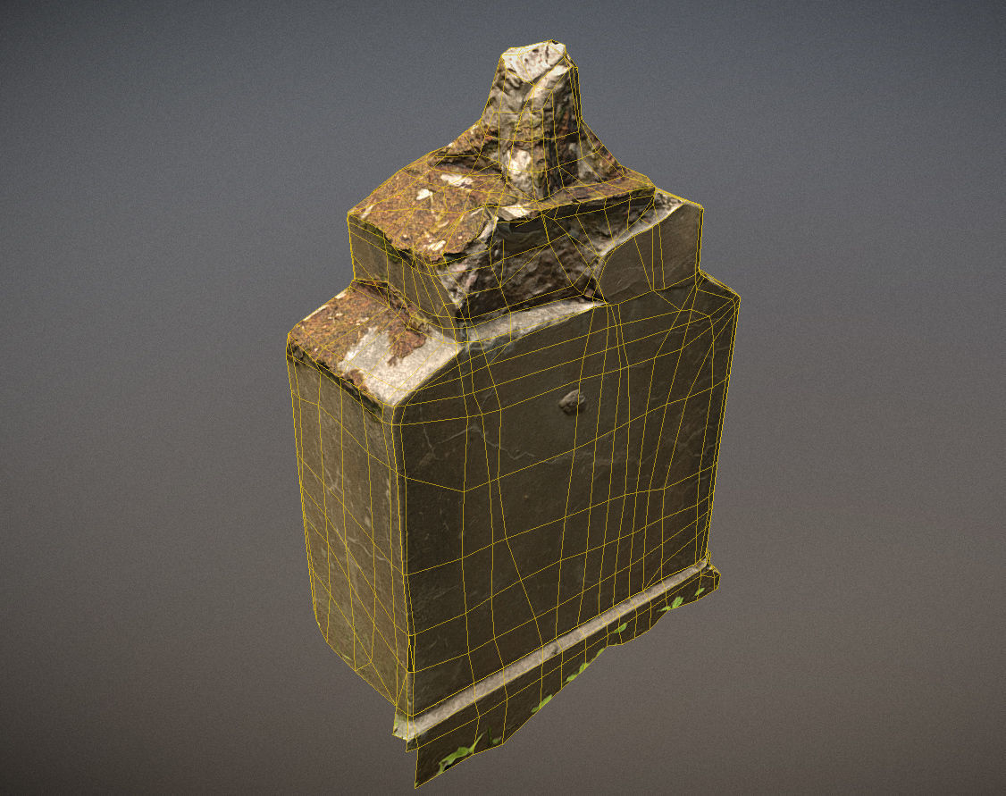 Gravestones crosses and sculptures from old graveyard Low-poly 3D model_62