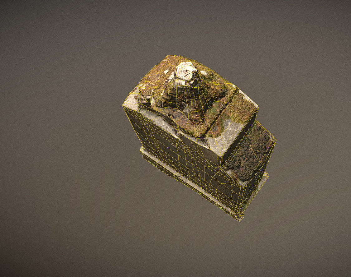 Gravestones crosses and sculptures from old graveyard Low-poly 3D model_59