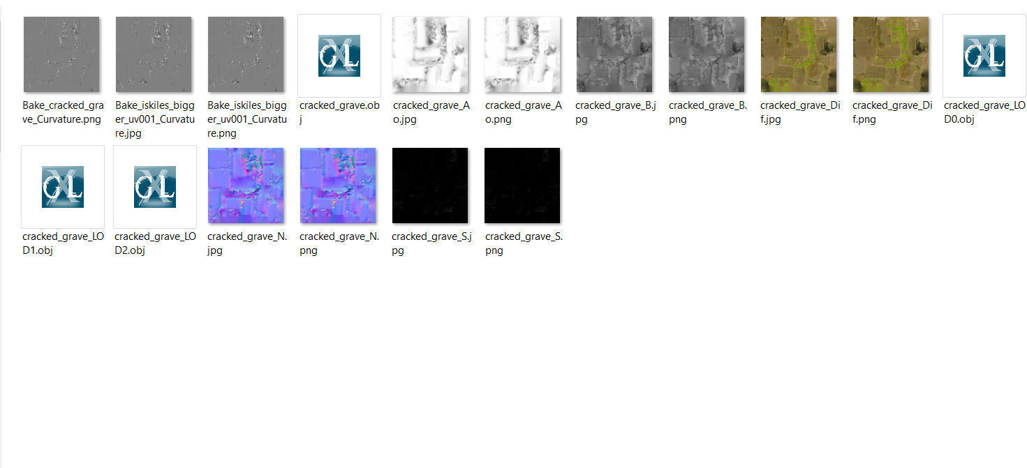 Gravestones crosses and sculptures from old graveyard Low-poly 3D model_125