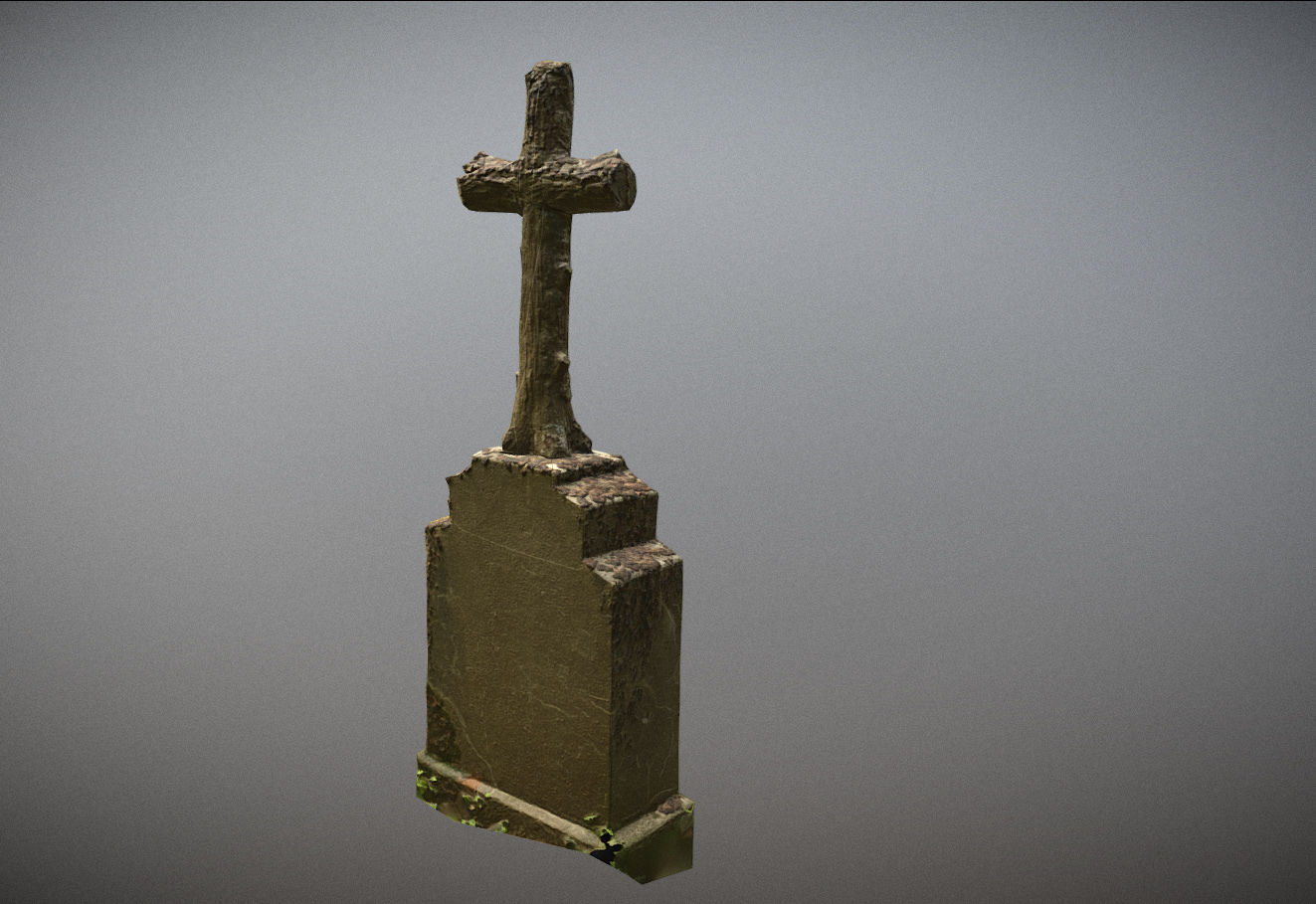 Gravestones crosses and sculptures from old graveyard Low-poly 3D model_83