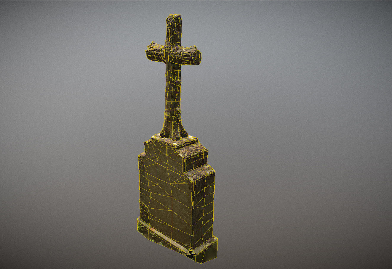 Gravestones crosses and sculptures from old graveyard Low-poly 3D model_75