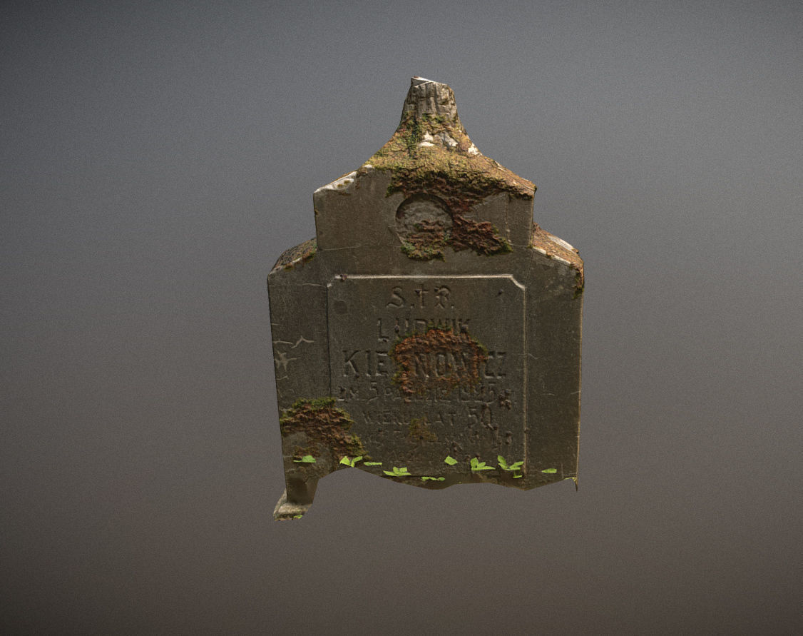 Gravestones crosses and sculptures from old graveyard Low-poly 3D model_68