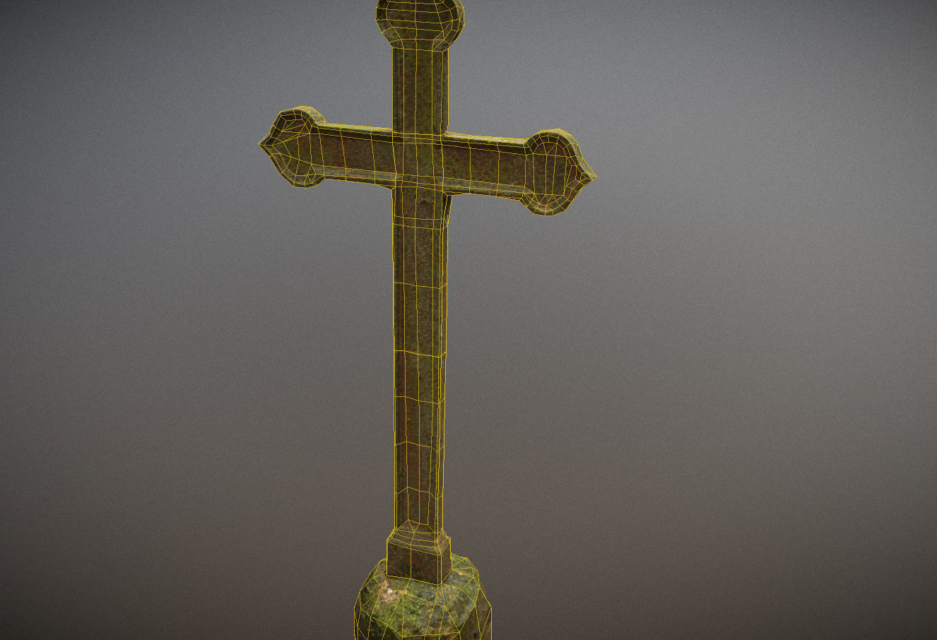 Gravestones crosses and sculptures from old graveyard Low-poly 3D model_92