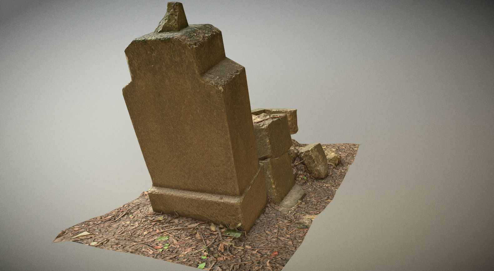 Gravestones crosses and sculptures from old graveyard Low-poly 3D model_22